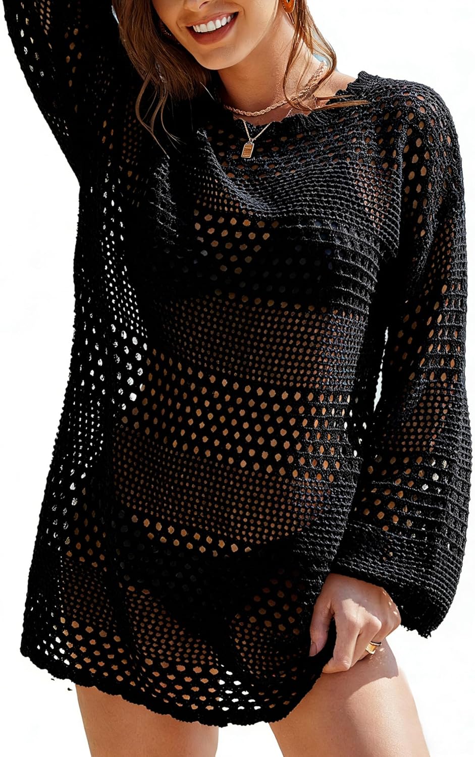 Buauty Women's Swimsuit Coverup Crochet Swim Cover Ups Bikini Bathing Suits Swimwear 2026 Summer Beach Dress Vacation Outfits