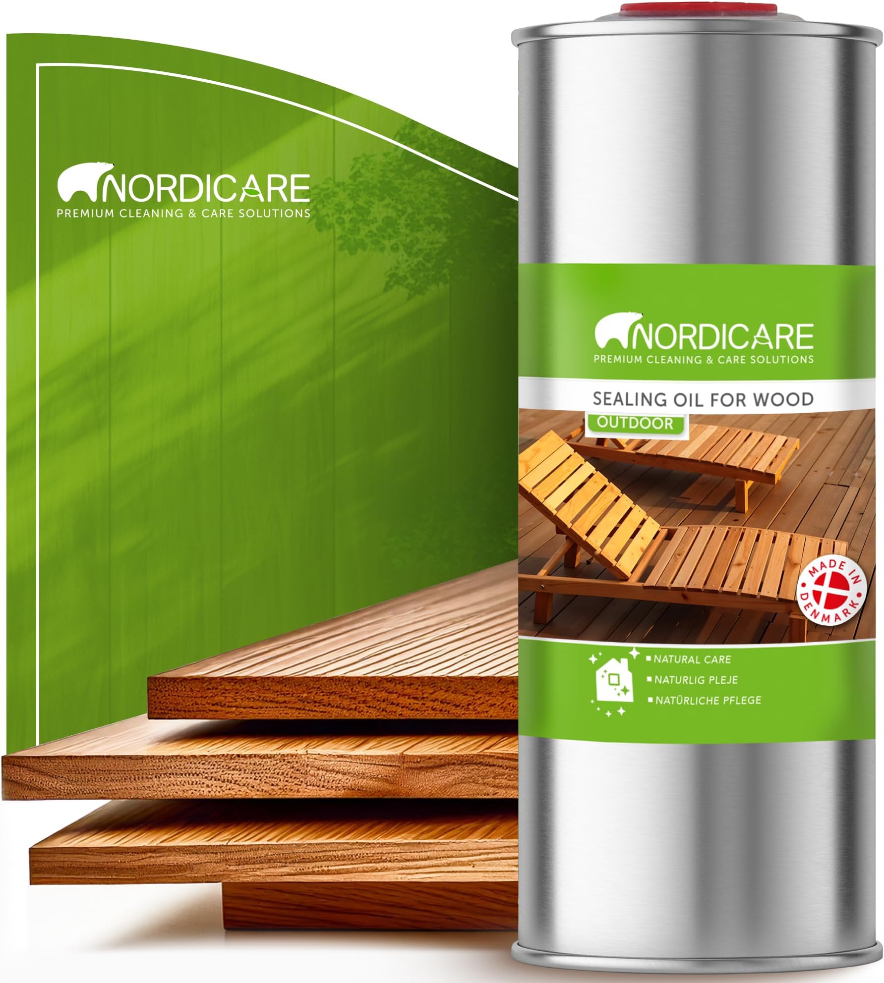 Nordicare Teak Oil for Outdoor Furniture, 34 Oz – Outdoor Wood Oil & Sealer for Teak, Acacia, Oak & More, Helps Restore Weathered Wood and Protect Against Drying, Easy to Apply