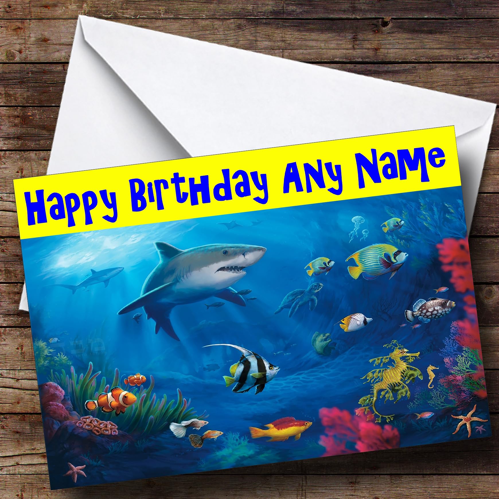 Under The Sea Shark Personalised Birthday Card | Birthday Card | Children's Birthday Card | Birthday Card for Kids