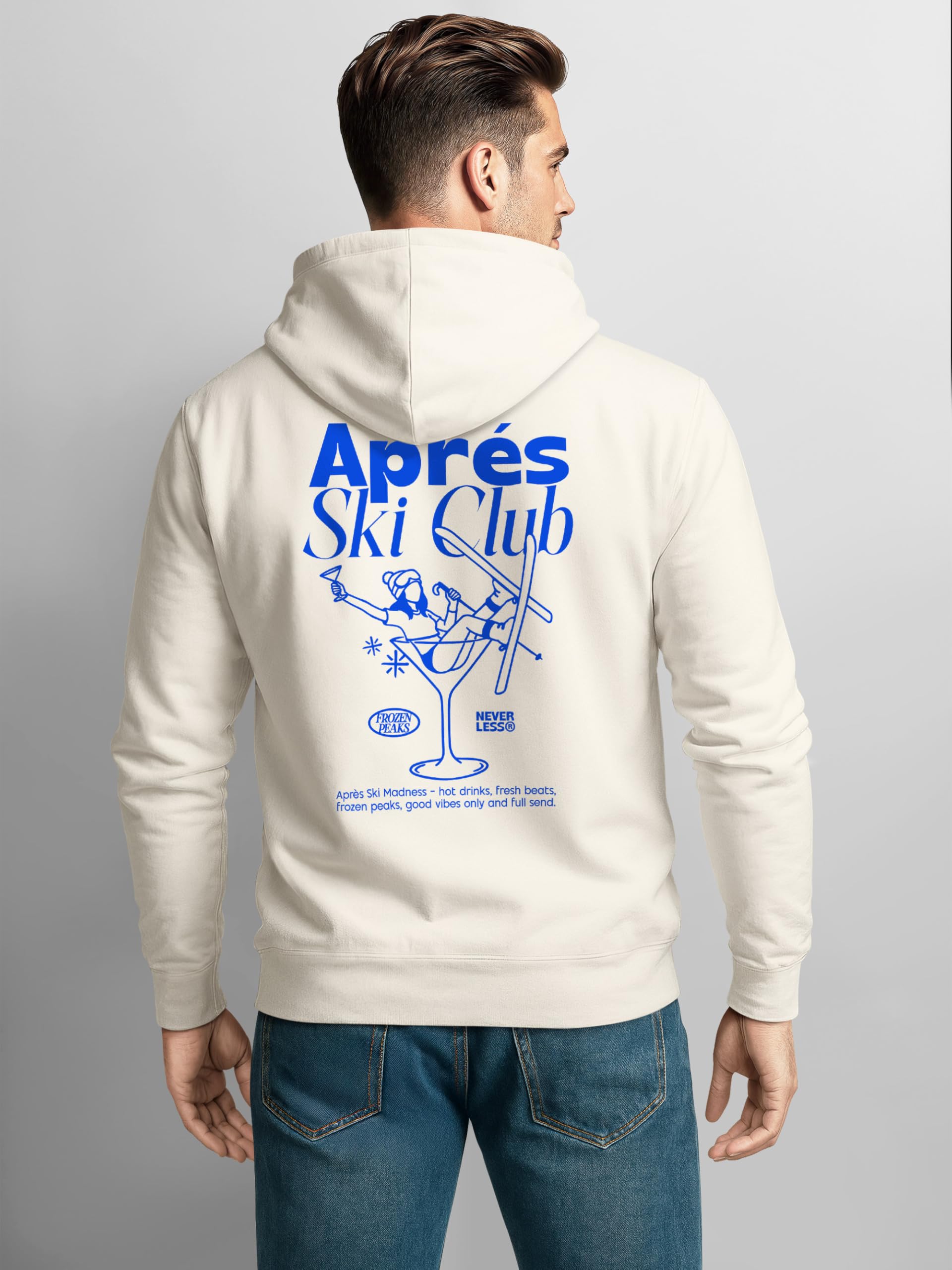 Neverless® Herren Hoodie Backprint Après Ski Club Rückenaufdruck Kapuzen-Pullover Männer Fashion Streetstyle