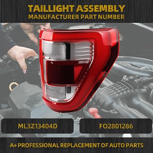 Miniatura 2 de Dasbecan Luz trasera lateral derecha del pasajero compatible con Ford F150 King Ranch 2021 2022 2023  Lariat  Limited  Platino con ubicación de