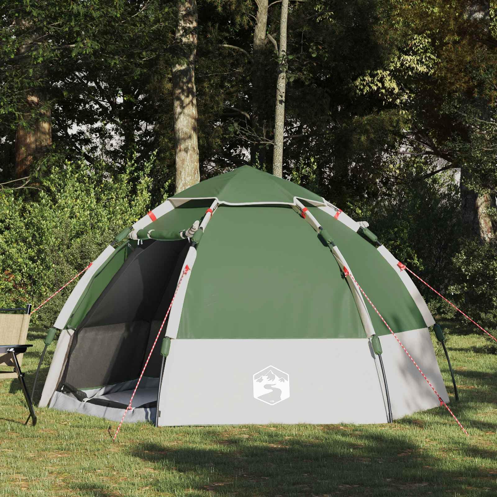 Tienda de campaña instantánea con Mosca para 4 Personas, de liberación rápida, Color Verde, para Exteriores, Ligera, fácil de Instalar, Adecuada para Picnic Familiar, Pesca, Senderismo