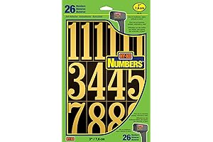 MM-5N Self Adhesive Vinyl Numbers 3" Black & Gold 26-Digi