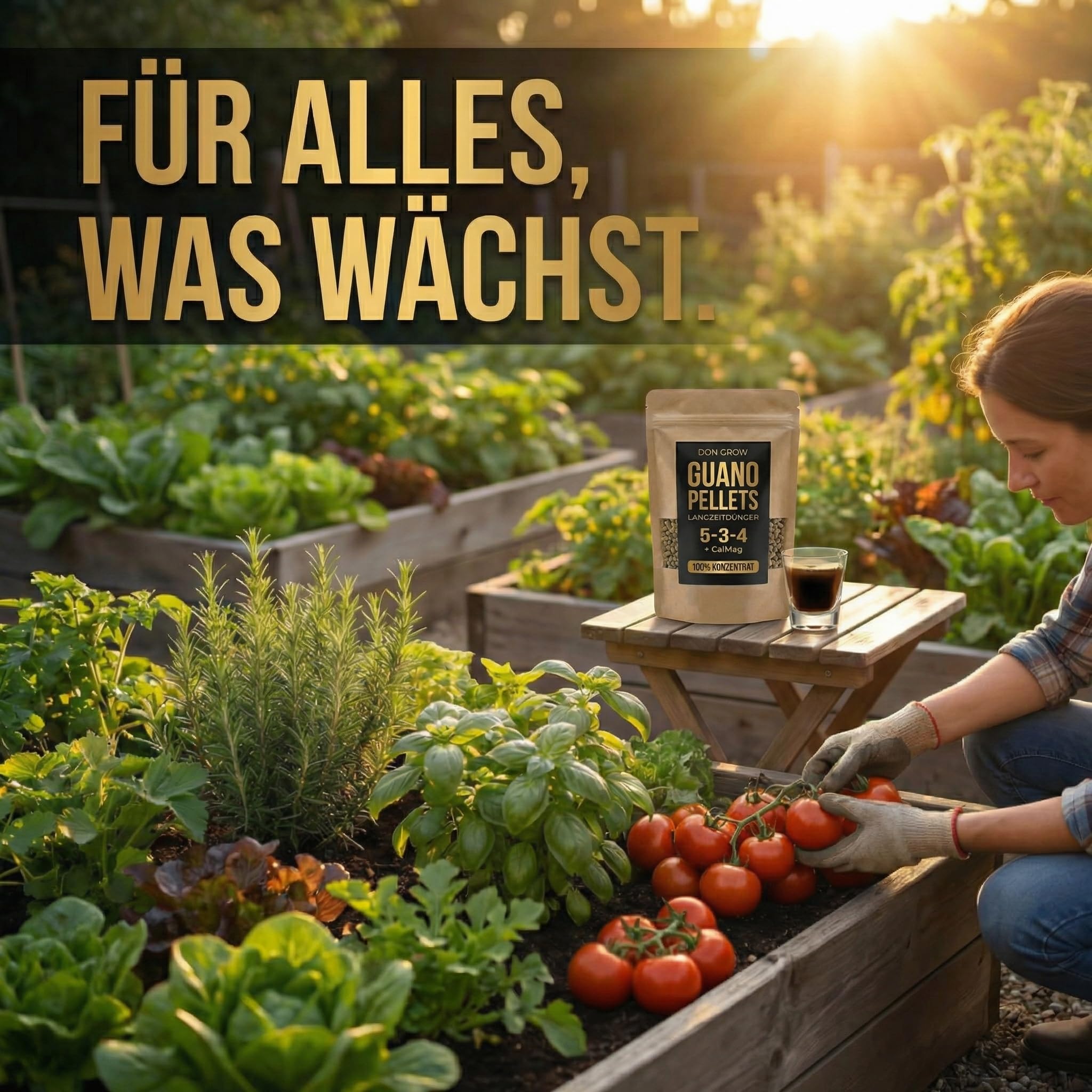 Bio Guano Pellets 5kg – Pflanzendünger & Hortensiendünger NPK 5-3-4 + CalMag – Organischer Langzeitdünger für Garten, Obstbäume & Zimmerpflanzen – Bodenaktivator | Don Grow