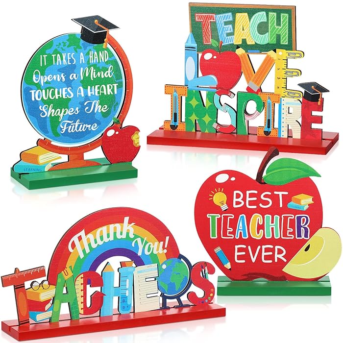 Buy 4 Pieces Teacher Appreciation Table Decoration Centerpieces Best