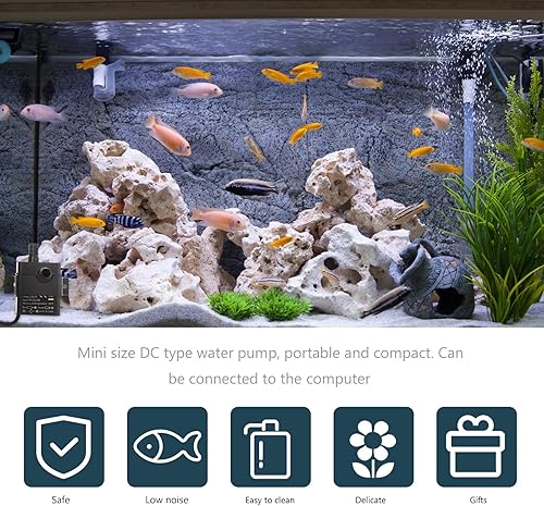 Miniatura 2 de Mini Brushless DC Water Pump for Fish Tanks and Fountains Quiet Submersible Compact Pump with Lift for Aquarium Pet Drinking Fountains Computer