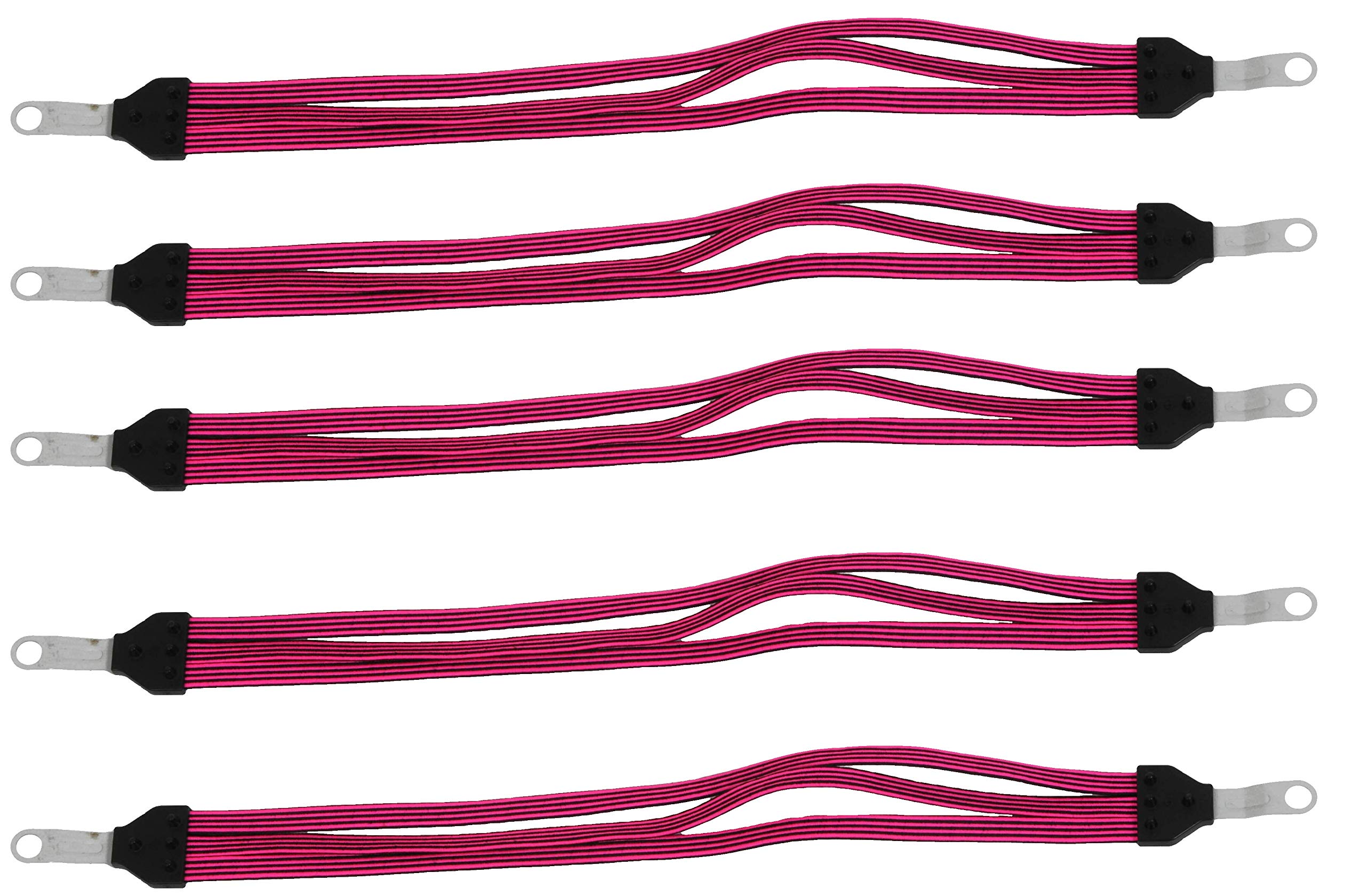 Ammaco Set of 5 Widek 47cm Triobinder Wheel Nut Bike Pannier Luggage Strap Bungee Cords Dutch City E-Bikes (Pink)