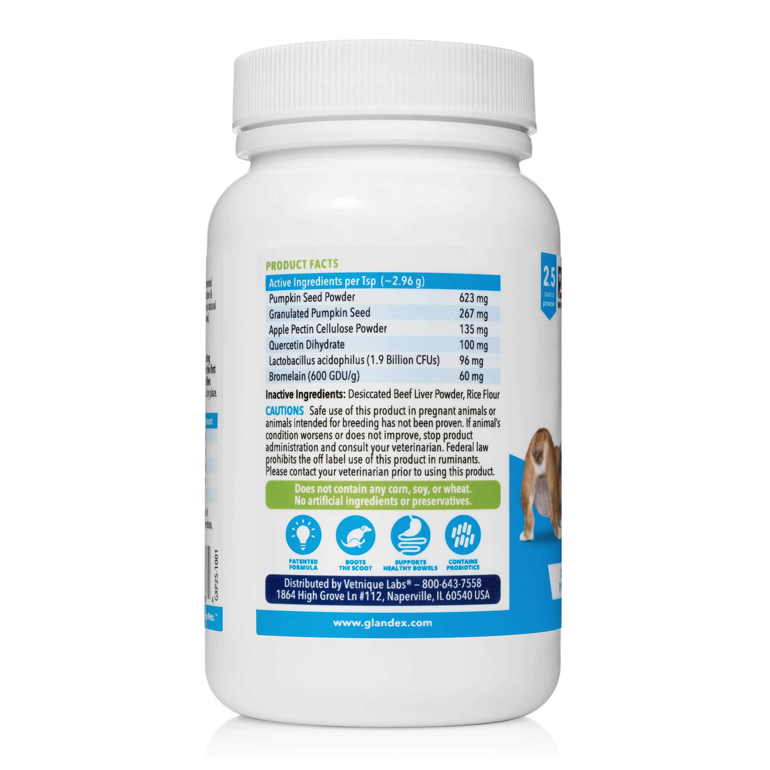 Glandex Dog Fiber Supplement Powder for Anal Glands with Pumpkin