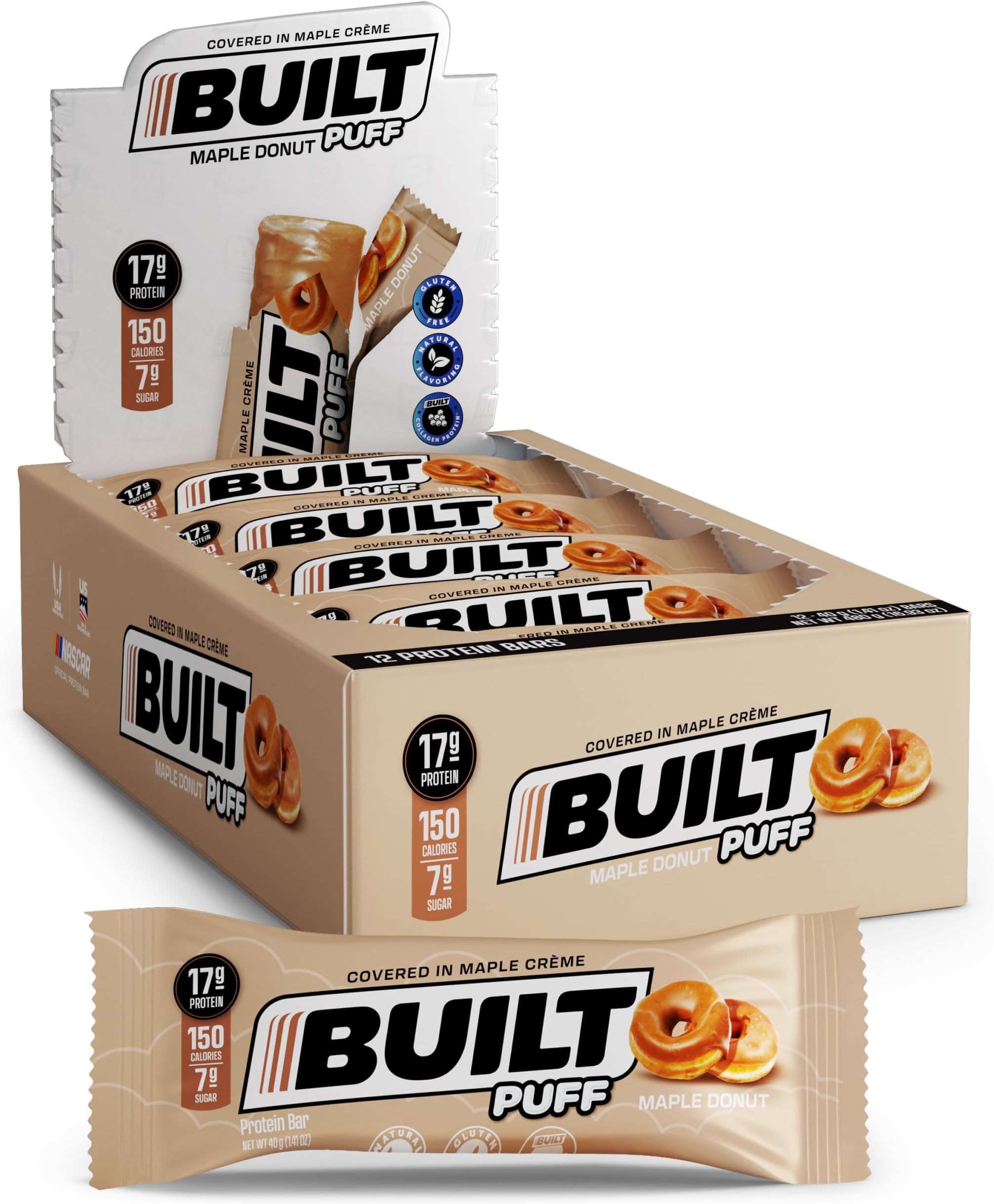Amazon com : Built Bar Puff Protein Bars Maple Donut Puff 17g Amazon com : Built Bar Puff Protein Bars Maple Donut Puff 17g