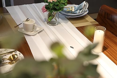 Miniatura 3 de Charoama Caminos de mesa de gasa blanca de 28 x 120 pulgadas para fiesta, boda, despedida de soltera, baby shower, cumpleaños, decoración de eventos