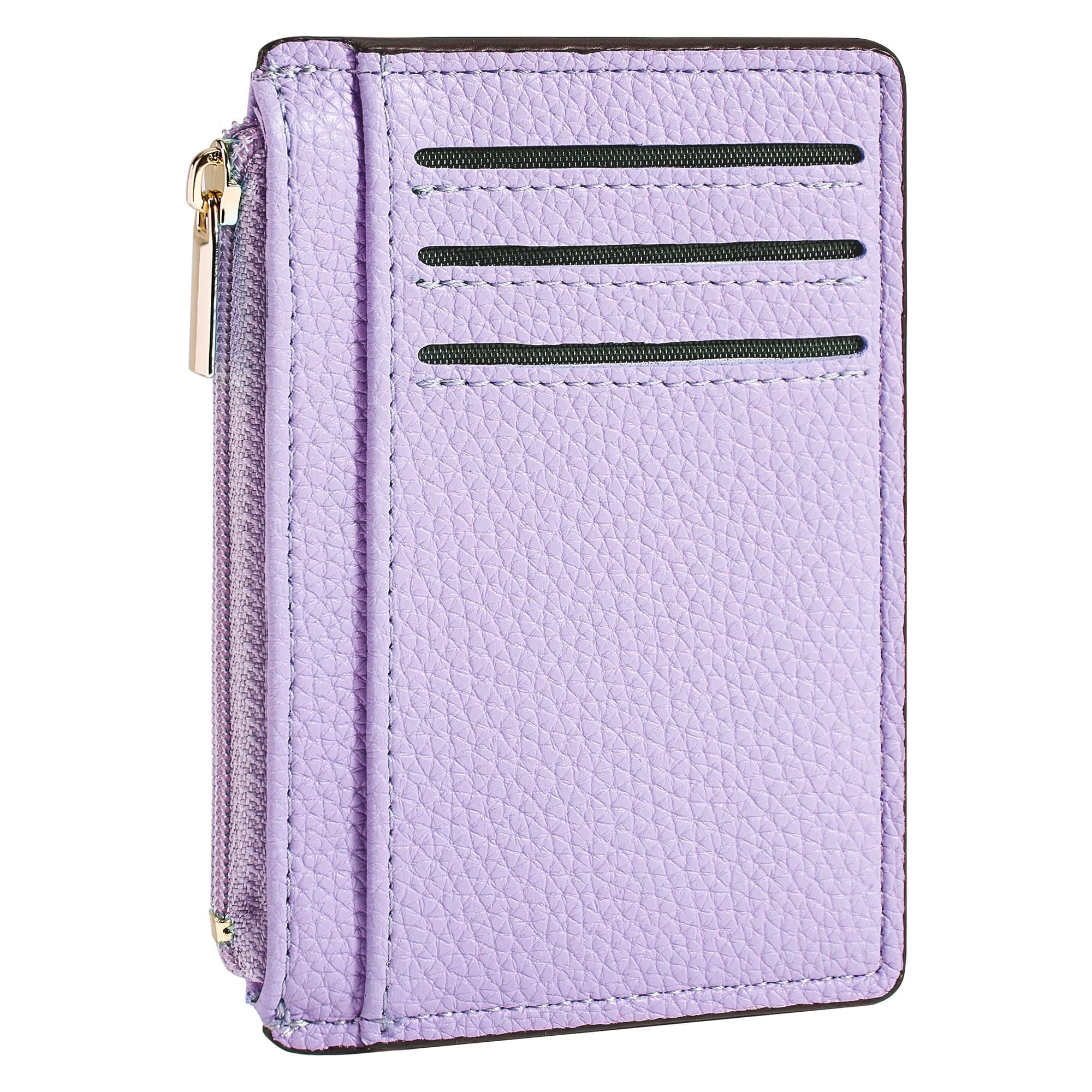 Tipmile Credit Card Holder for Women Slim Minimalist Front Pocket RFID Blocking Wallet Small Compact Card Case with ID Window, Purple