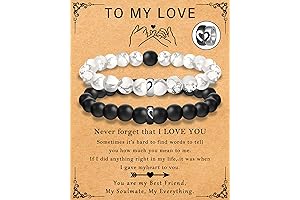 Heart Engraved Natural Stone Bracelet with Message of Encouragement