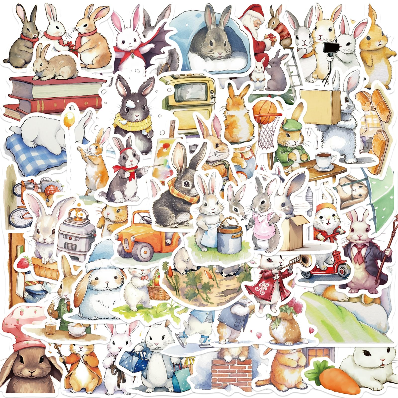 Peter Rabbit Stickers 50 Pcs Cute Rainbow Rabbit Stickers - Waterproof ...