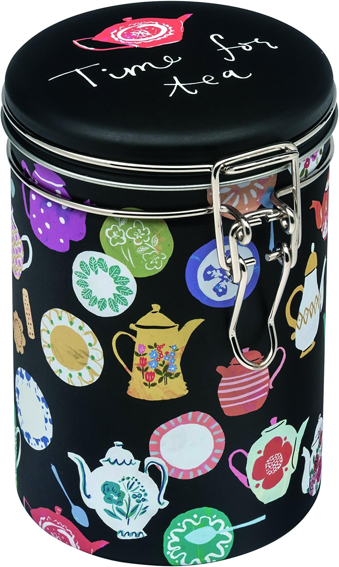 Tea Caddy - Round Hermetically Sealed - TEAPOTS DESIGN - Time for Tea - 16cm