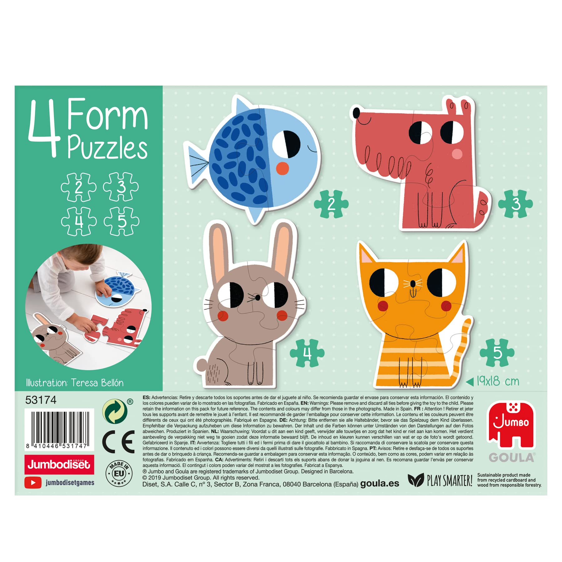 Goula 4 Progressive Puzzles – 2, 3, 4, 5 Teile Für Kleinkinder Ab 2 Jahren