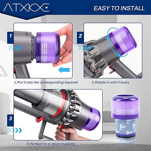 Miniatura 6 de Filtro de repuesto apto para Dyson V15 Detect V11 Torque Drive V11 Animal V11 Complete V11 Full V11 Aspiradora extra inalámbrica # 970013-02,