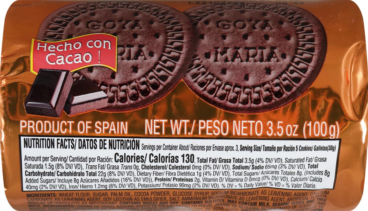 Goya Chocolate Maria Cookies, 3.5 Ounce (Pack of 32)