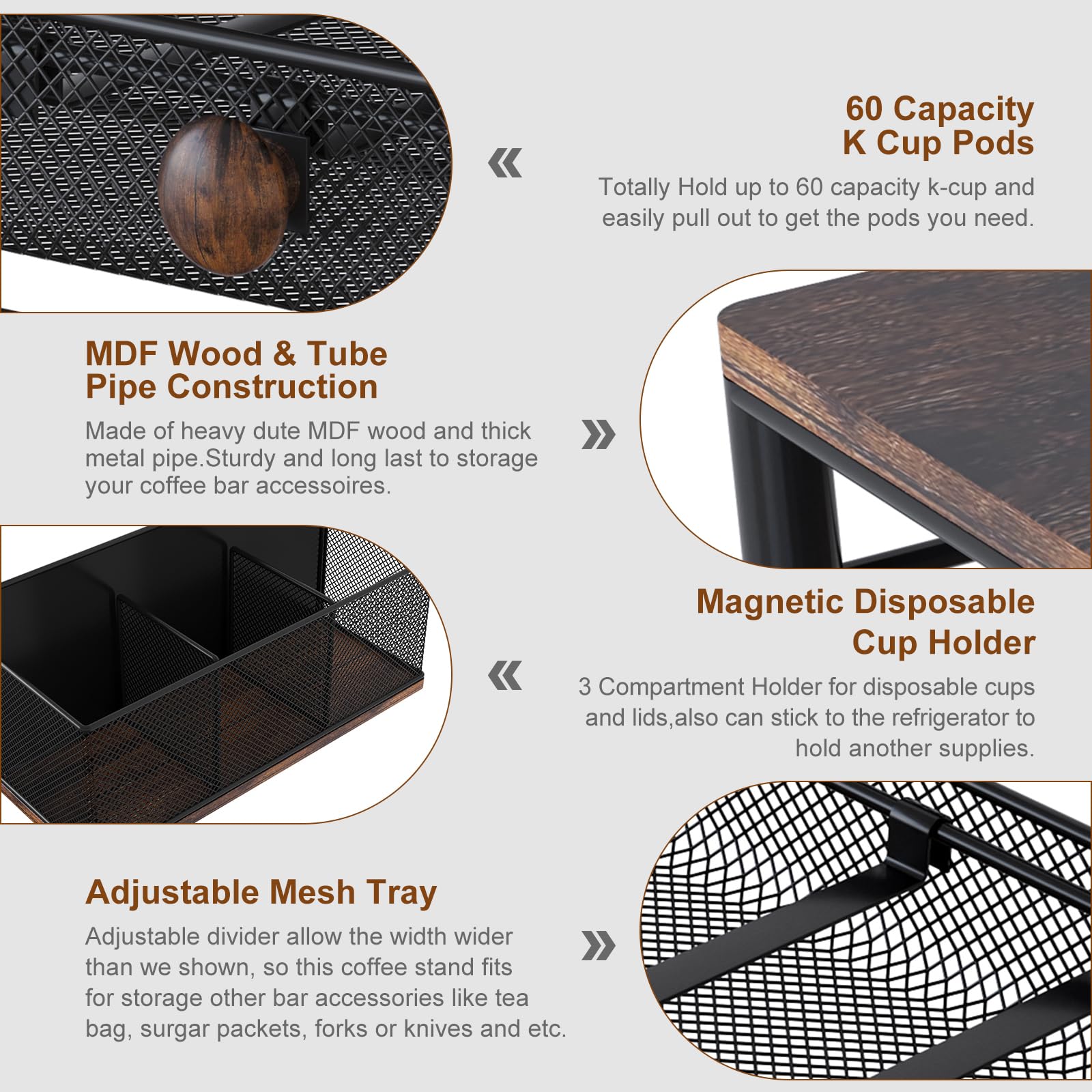 TQVAI Cajón para Almacenaje Cápsulas para 60 Cápsulas, 2 Niveles Cafetera Capsulas Organizador, Capsulas Cafe Compatibles Dolce Gusto Cajones, Negro