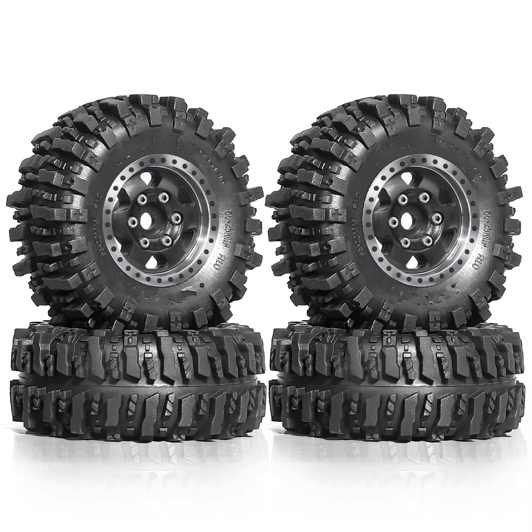 Compatibile Con Traxxas, Per Trx4-m, Per Bronco, Per Defender, Per Axial, Per Scx24, Per Fms, Pneumatici Per Auto Cingolate RC 1/18, Cerchi Beadlock. RC Ruote Gomma
