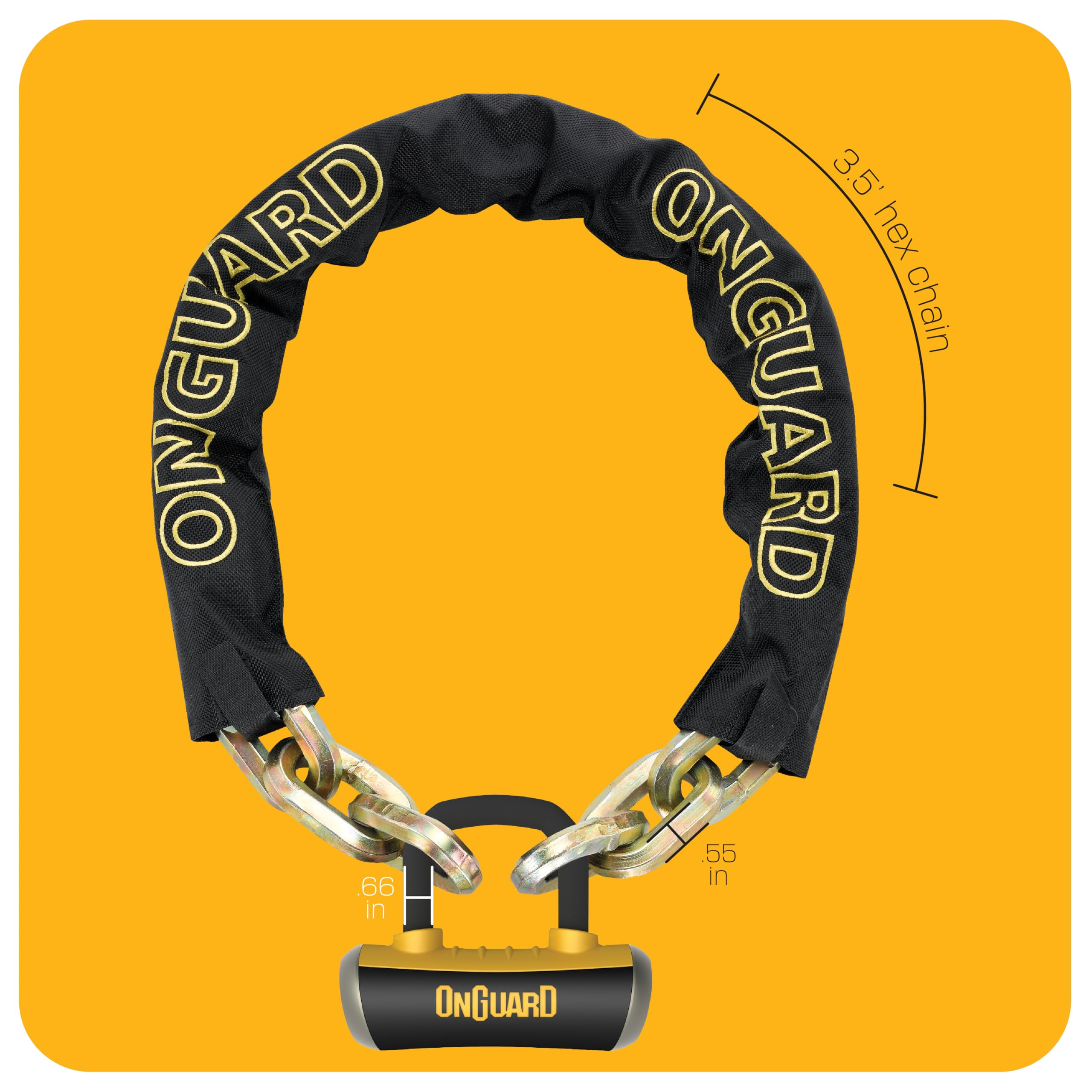 ONG: 8016 3.5' BEAST HEX CHAIN 3.57'x14mm W/X4 LOCK