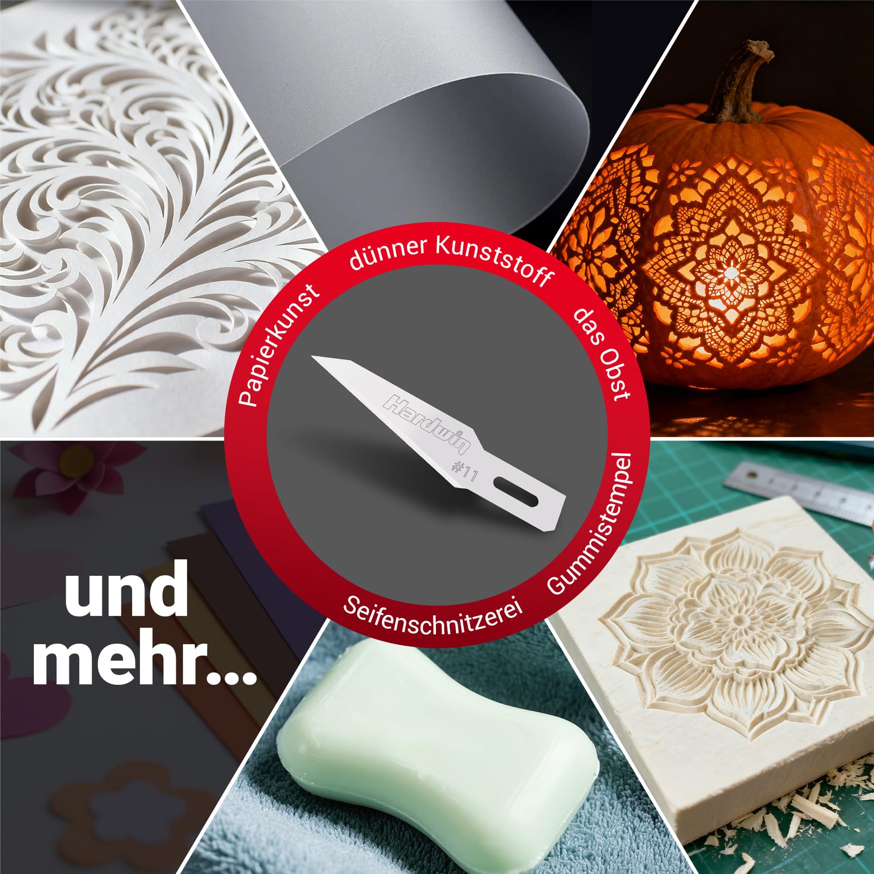 Premium Zirkonia-Keramik-Messerklingen – 20 Stück mit kostenlosem Metallhalter, rostfrei für Handwerk und Präzisionsschneiden
