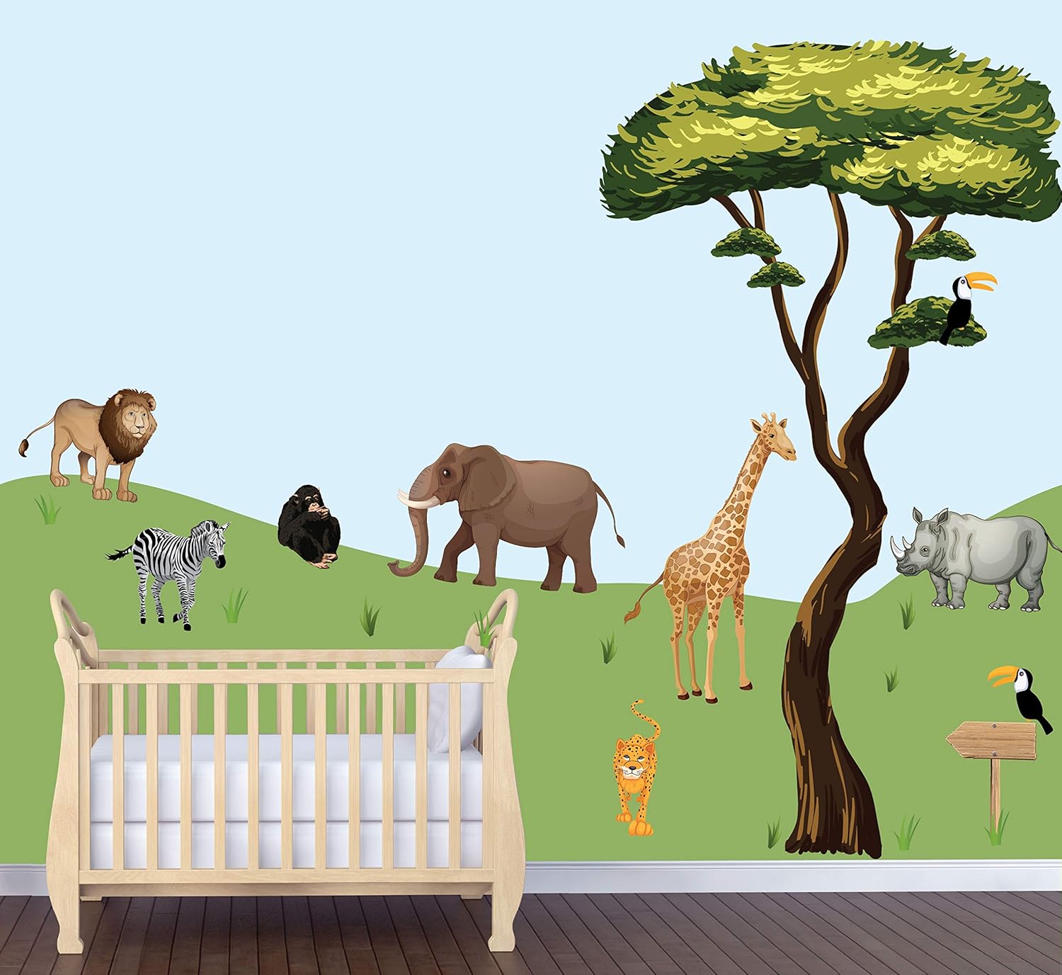 Jungle Tree Wall Decals, Jungle Stickers, Lion Decals