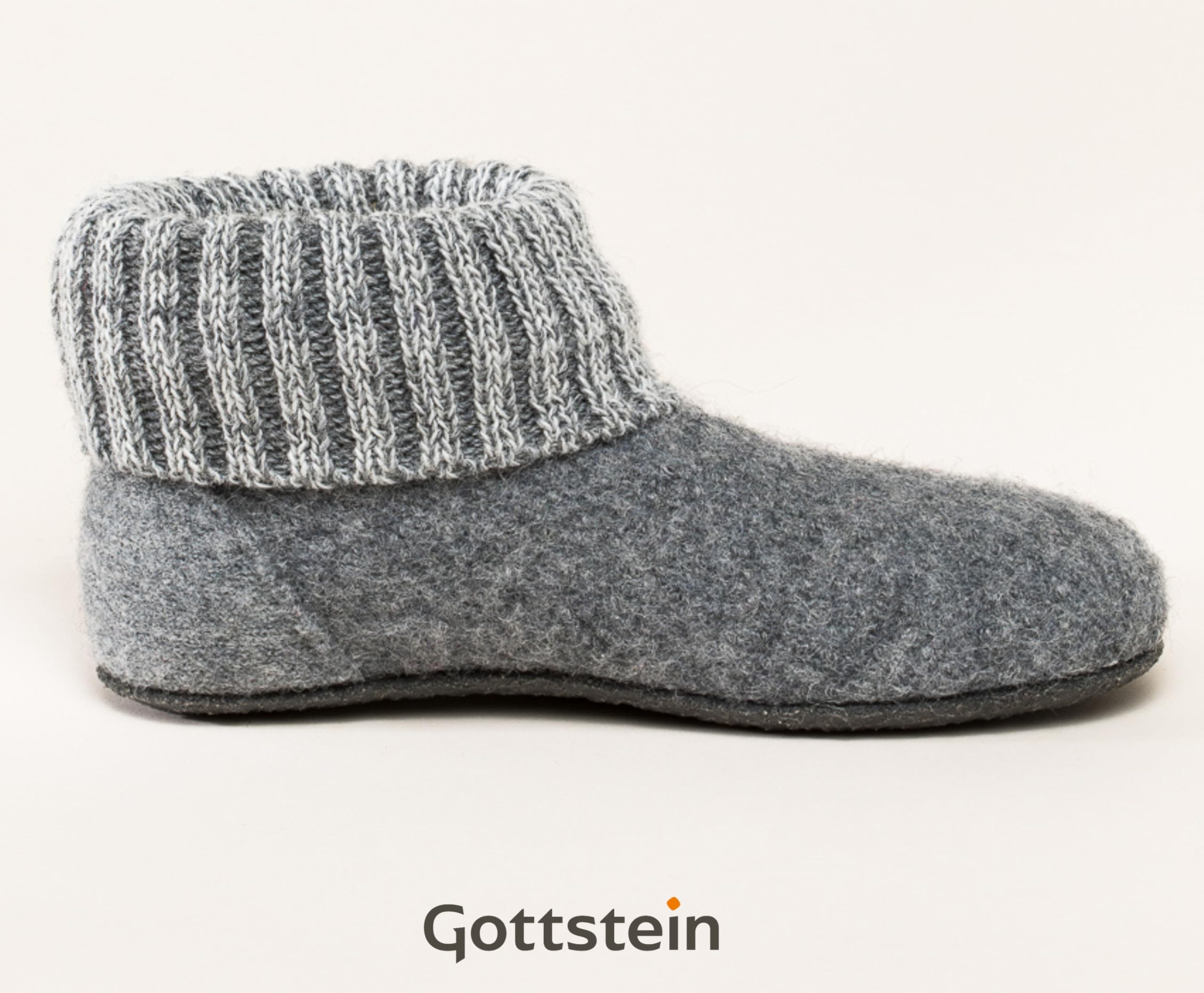Gottstein Alpine Boot FE - Zapatillas de casa para niños y niñas - suela de látex de fieltro anatómica - 100% lana virgen natural