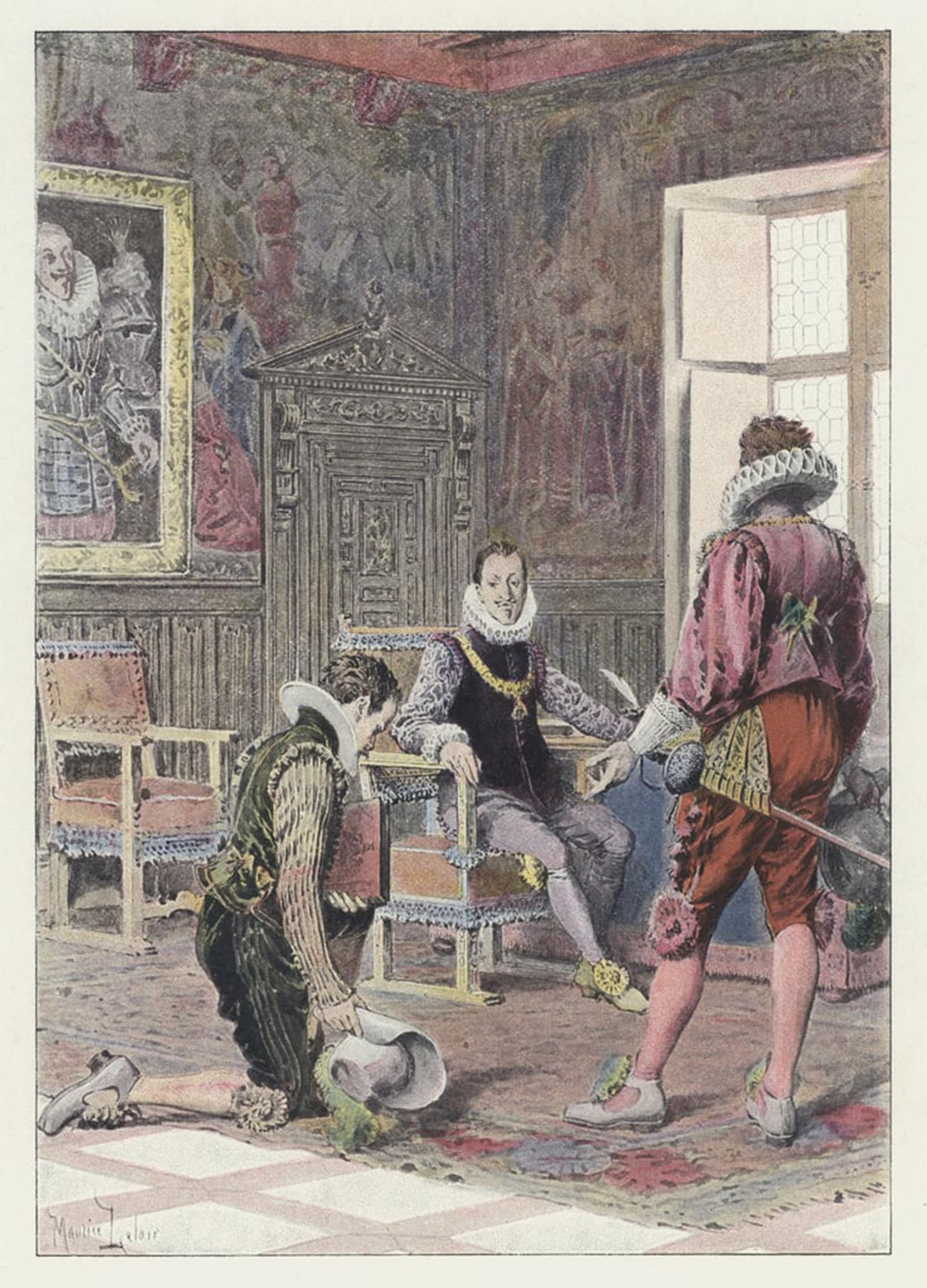 ARTXLXXBN Famous Art Print Poster Vintage Wall Art Illustration for Gil Blas by Maurice Leloir Canvas Art Poster for Home Decor 60x90cm