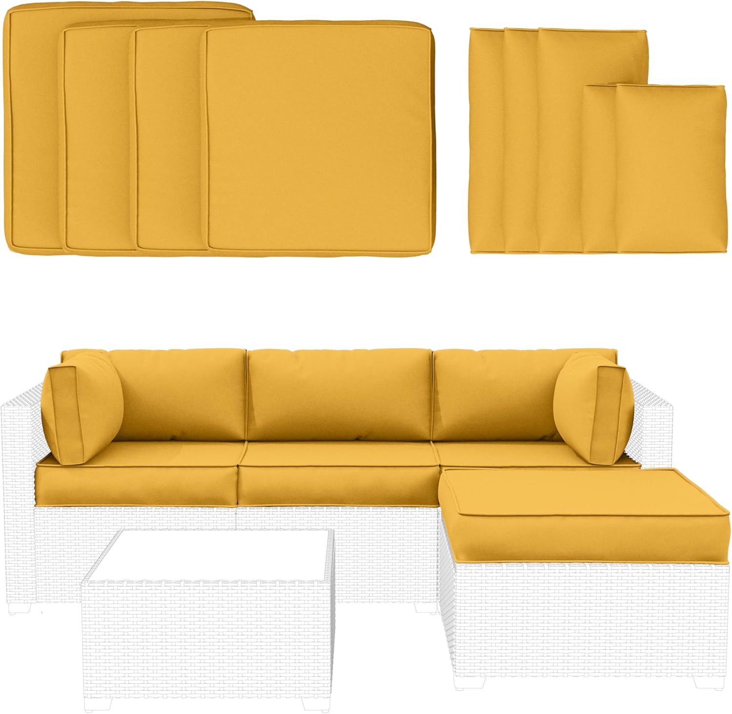 9 Pcs Outdoor Patio Furniture Cushions Covers Replacement Waterproof & Fadeness for 5 Pack Outdoor Couch Cushions Covers Set,Covers Only