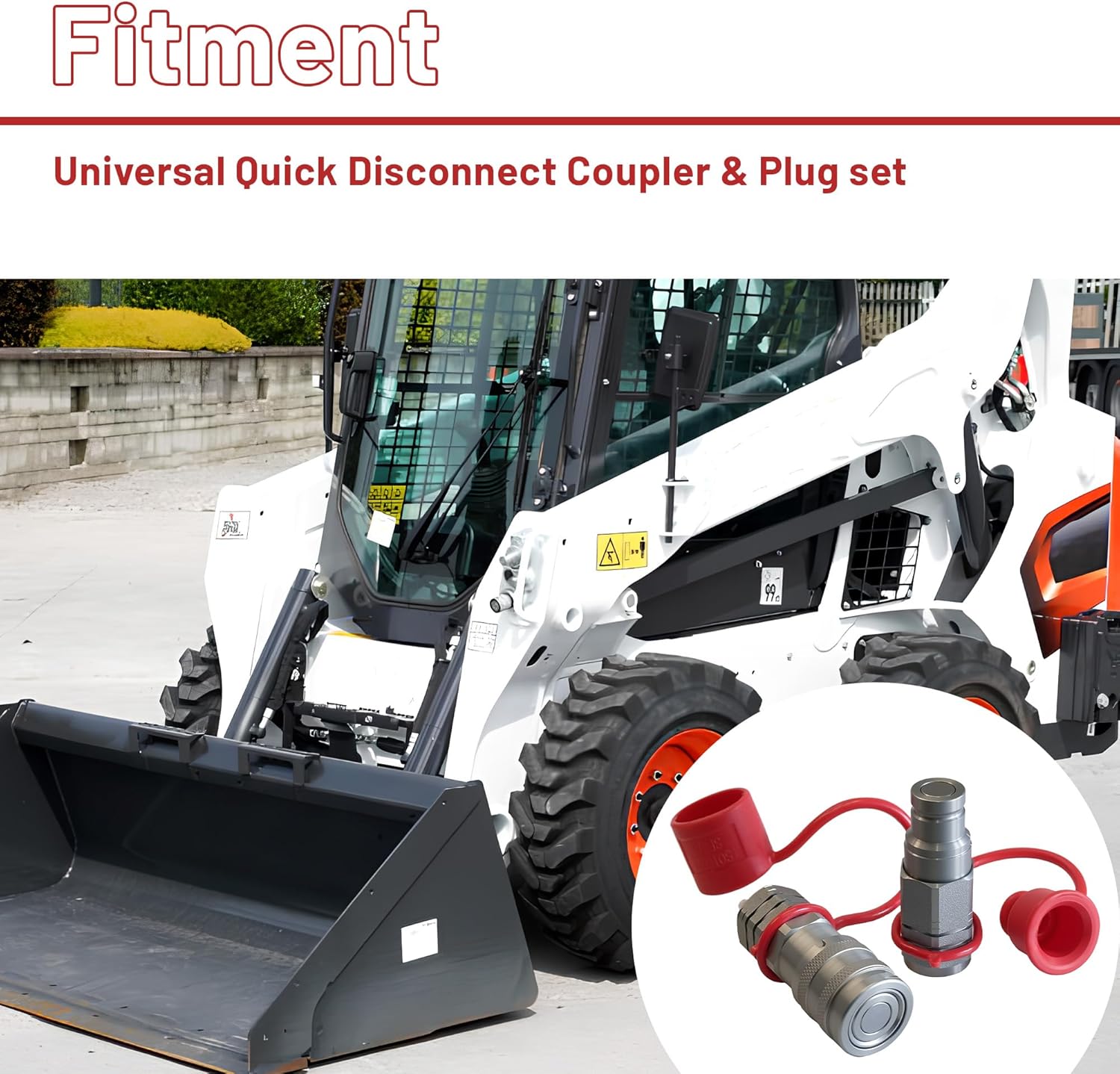 3/8" Flat Face Hydraulic Quick Connect Coupler Set,3/8" NPT Thread,5076 PSI,ISO 16028 Standard,with Dust Caps