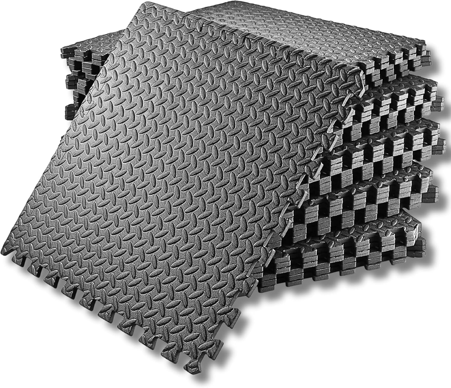 SAKUSEI Tools 60x60x1cm Soft Interlocking Gym Flooring - Heavy Duty EVA Foam Floor Mat for Home Gym, Yoga, Garage, Non-Slip.