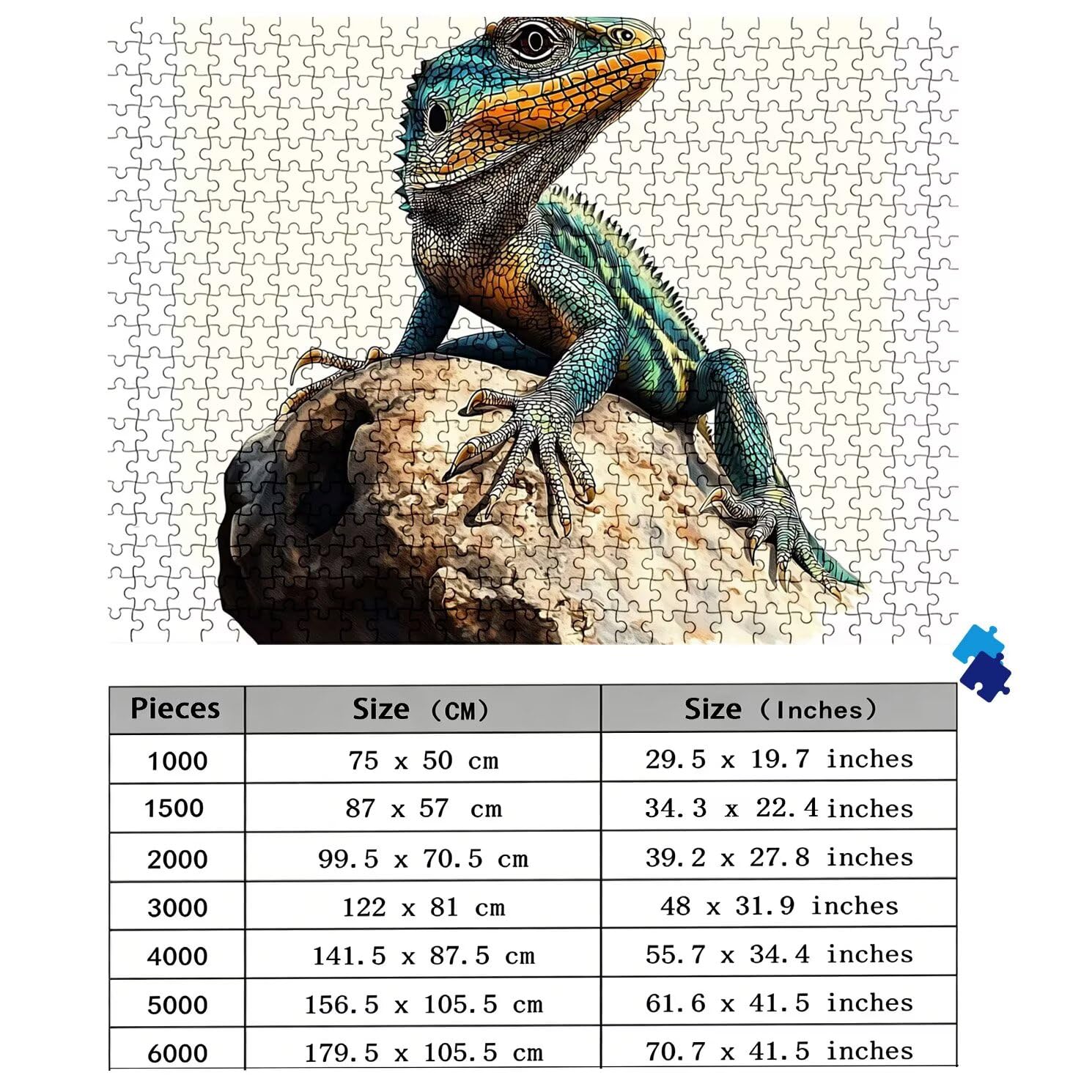 Puzzle 1500 Teile, Holzpuzzle Erwachsene - Impossible Puzzle 87 x 57 cm niffliges Denkspiel & Denksport für Frauen & Männer, Familienspiel für Spieleabende, Geschenk für Frauen Tier Eidechse w0-175