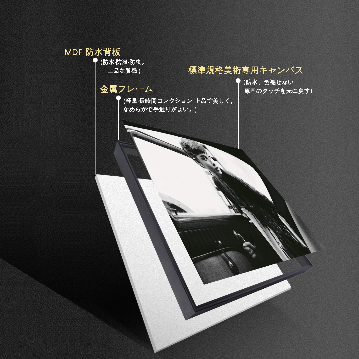 Amazon.co.jp: アートパネル モノクロ 黒と白の映画 ポスター モダン