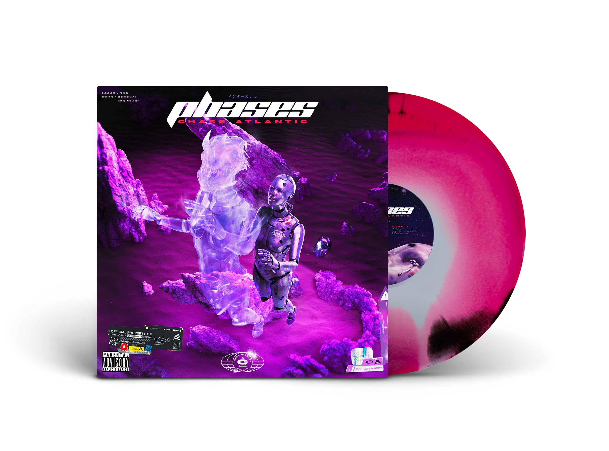 CHASE ATLANTIC - Phases - 'ghostly' purple & pink swirl vinyl LP + trading card