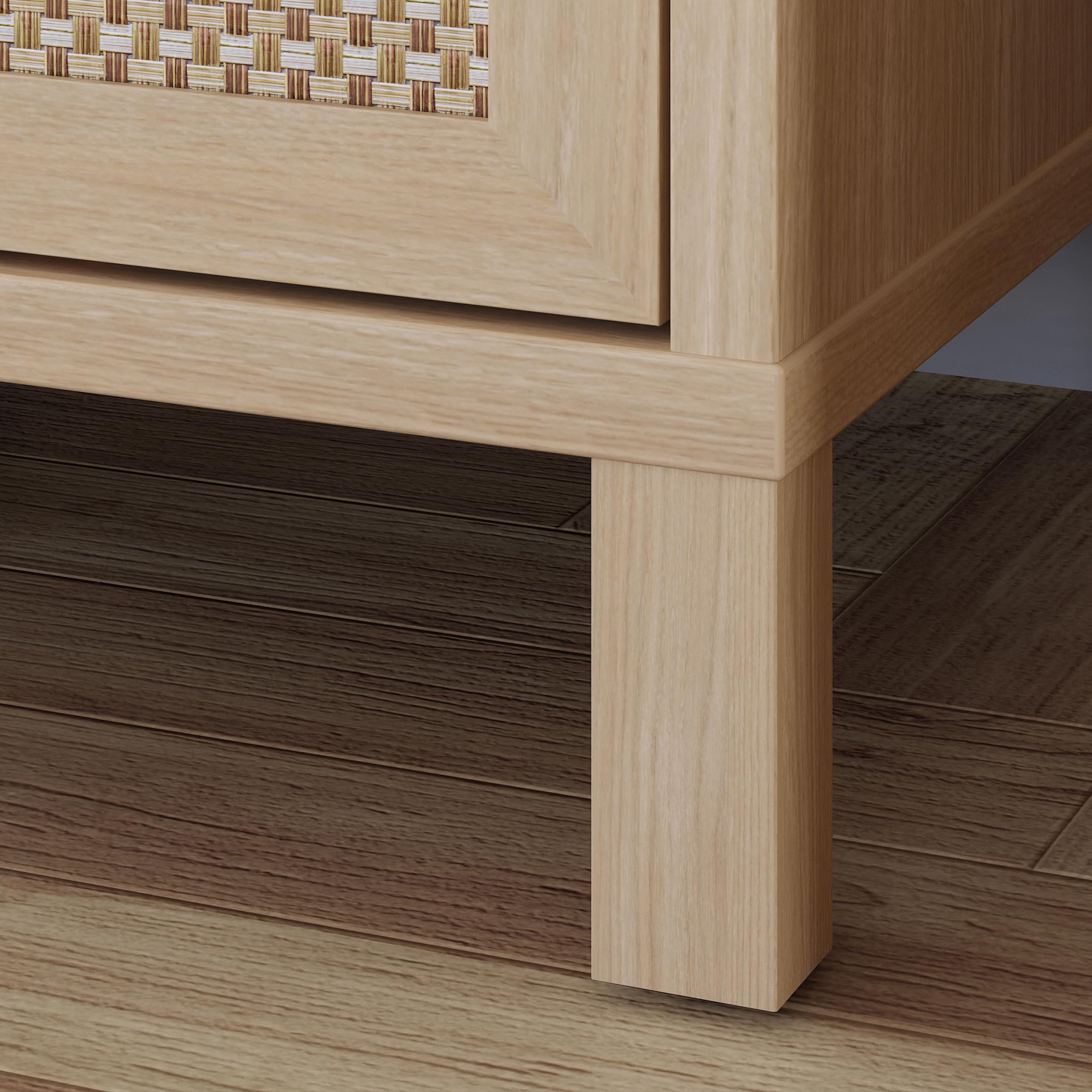 Forte SKELBIT Schrank 60, schmaler Schrank im Boho-Stil, 1-türig, Mehrzweckschrank, Holzwerkstoff, Flur, Wohnzimmer, Elegancia Eiche Holzdekor|Technorattan, 59,8 mc breit x 200,9 cm hoch x 42 cm tief