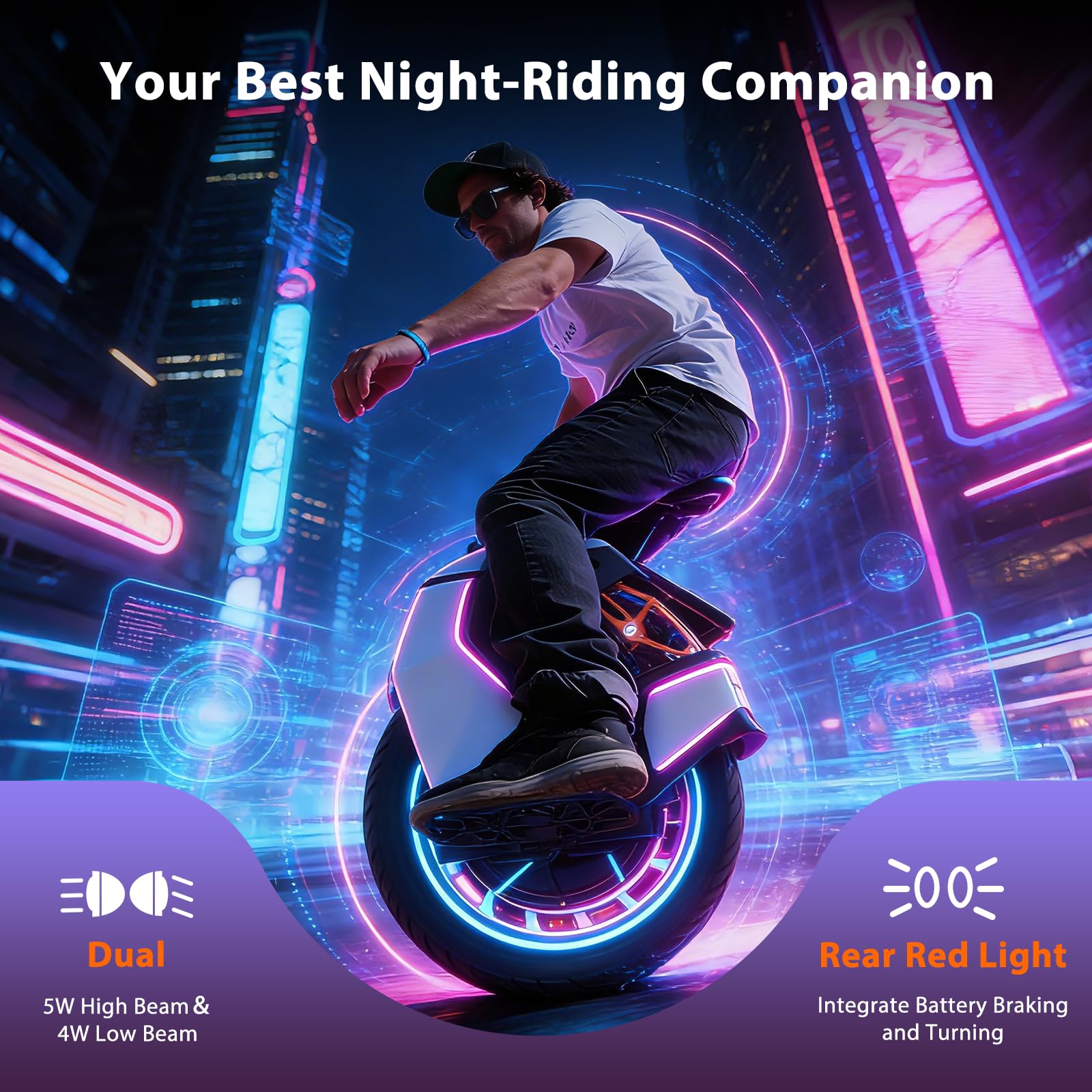 KINGSONG Monociclo eléctrico S18 Pro + Blanca 1110Wh, Motor 2200W, Autonomía de hasta 80km, Velocidad Limitada 25km/h, Neumático 18",