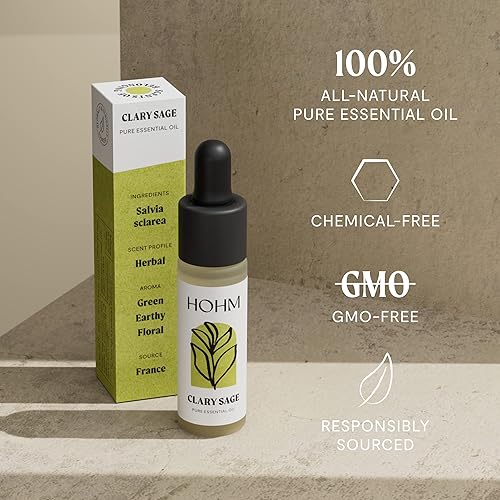 Miniatura 2 de Hohm Aceite esencial de salvia clara, aceite esencial natural y puro para difusor de tu hogar, 0.5 onzas líquidas