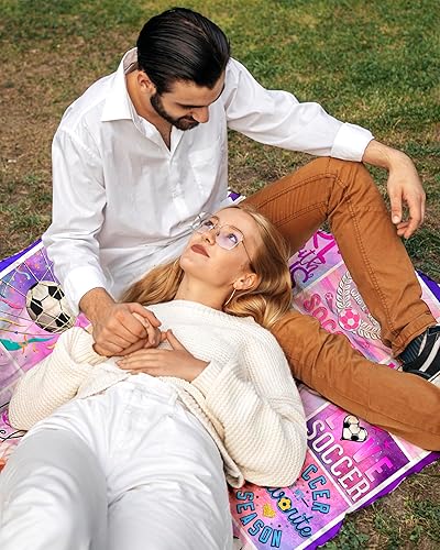 Miniatura 5 de Manta de fútbol de franela ultra suave, regalos de fútbol para niñas, mujeres, amantes del fútbol, regalos para niños, adolescentes y adultos, 60 x