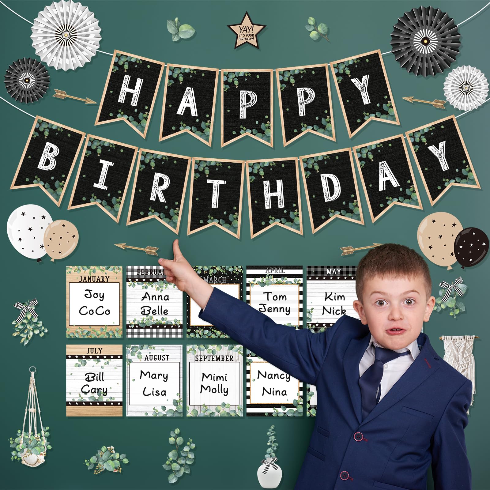 EAMAY Happy Birthday Pinnwand-Set Fürs Klassenzimmer – Bunt & Wiederverwendbar
