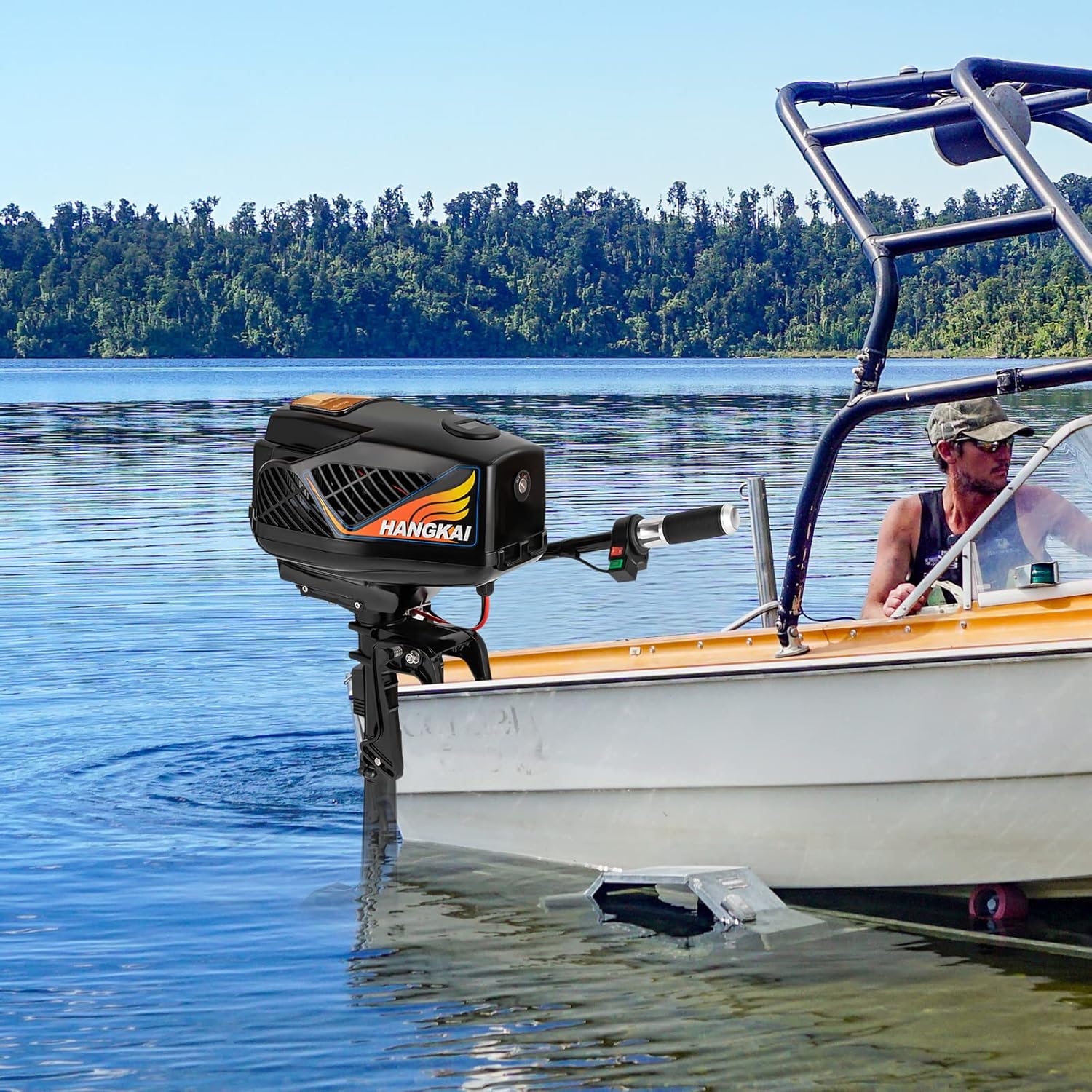 Buy HANGKAI 4/5/8/10 HP Electric Outboard Motor Boat Engine 1000/1200