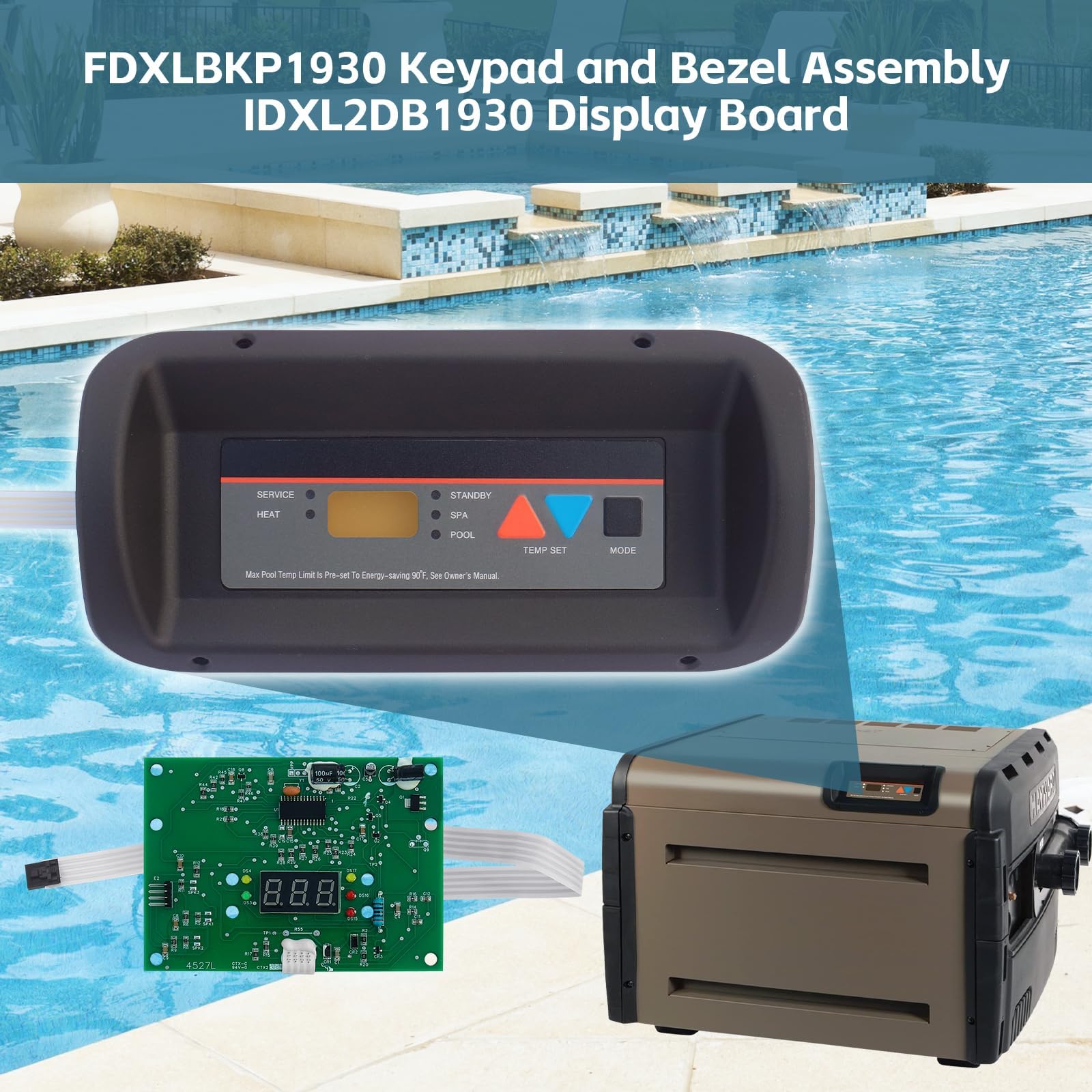 Claviers pour chauffage de piscine, fonctions rapides