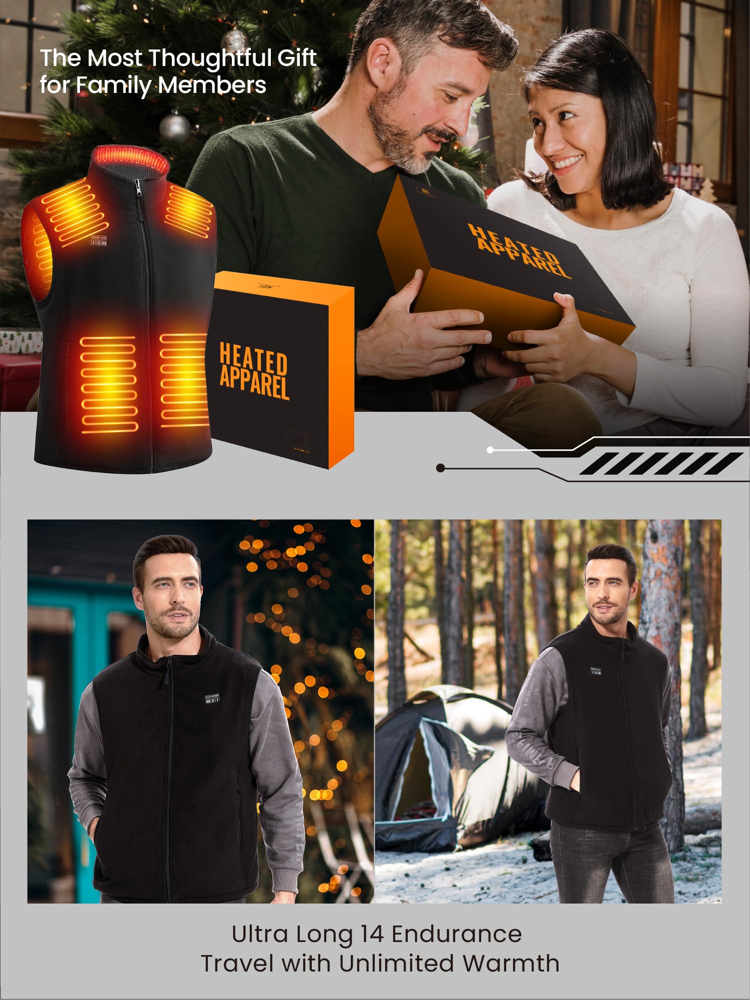 JS LifeStyle Gilet riscaldato in pile da uomo con batteria da 18400 mAh inclusa ricaricabile, giacche 3S riscaldate rapidamente, nero, XX-Large
