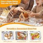 Homikit 2 Emballage Feuille de cuisson, 9 x 7 Set de plateau à biscuits en acier inoxydable pour la cuisson Mini Grille-pain de cookie en métal Four Pan de cuisson non-collant, résistant à la rouille & Finition miroir, lave-vaisselle en toute sécurité