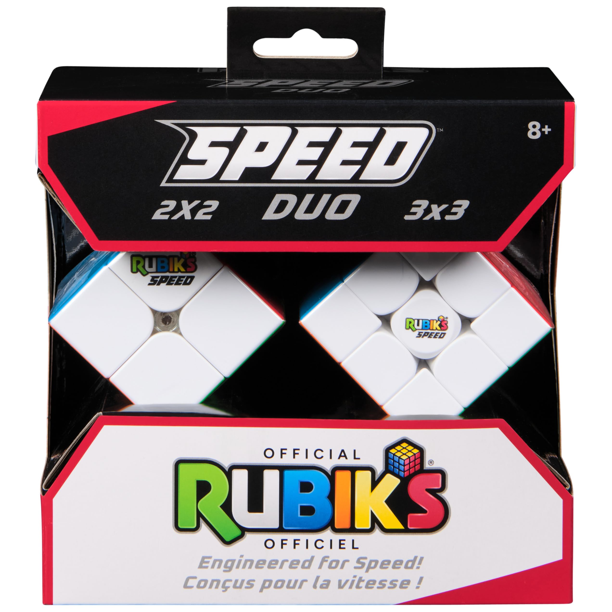 Rubik's Cubo Duo Speed Cube 3x3 e 2x2, l'originale, ultra leggero, lavorazione di alta qualità, confezione doppia per principianti e professionisti, età 8 anni