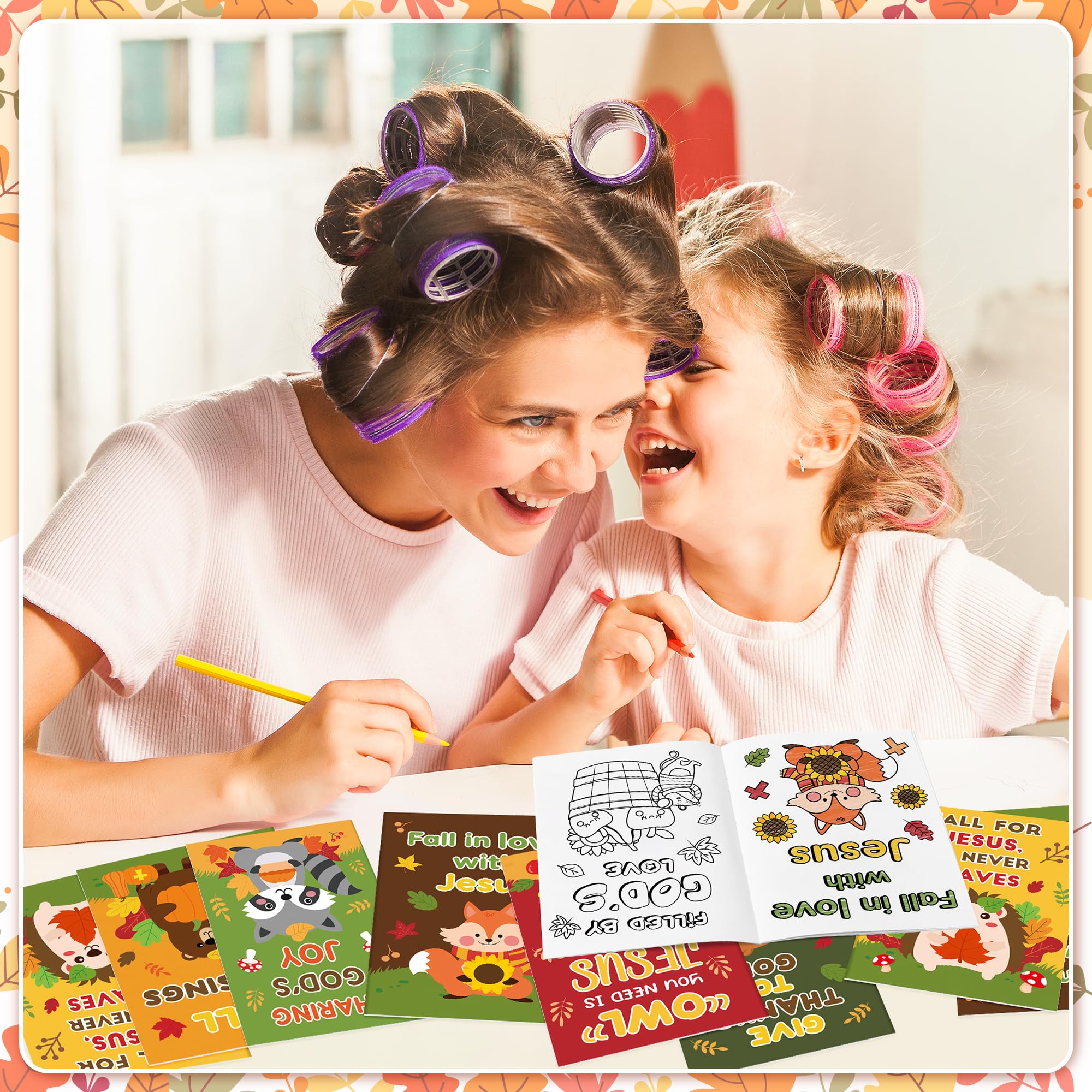Libri da colorare a tema animali autunnali per bambini, 96 pezzi, mini libretto da colorare autunnale cristiano, libro da disegno artistico fai da te con scoiattolo riccio per bambini, Halloween