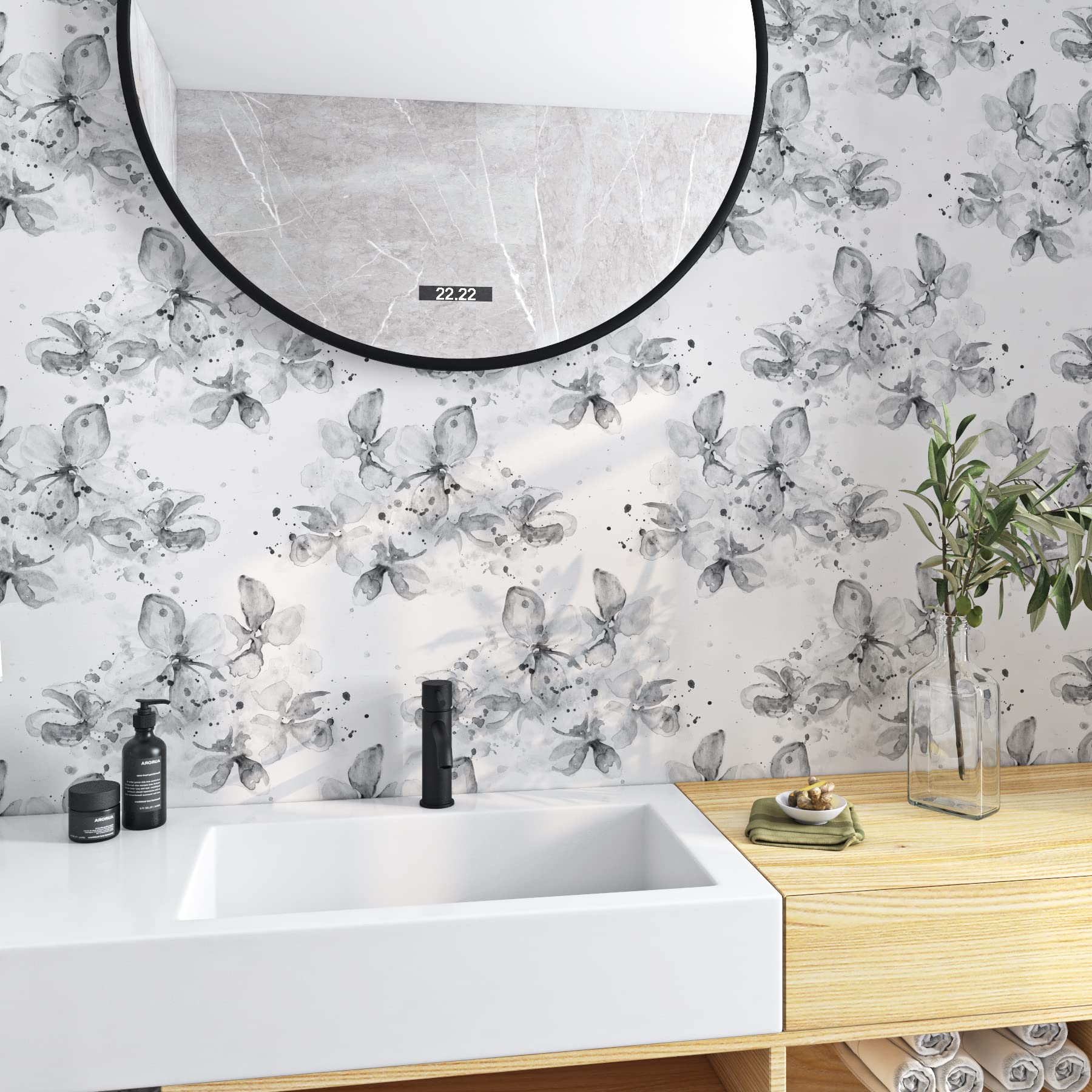 Papel Pintado Autoadhesivo para Renovar Paredes con Humedad y Muebles Viejos Gris