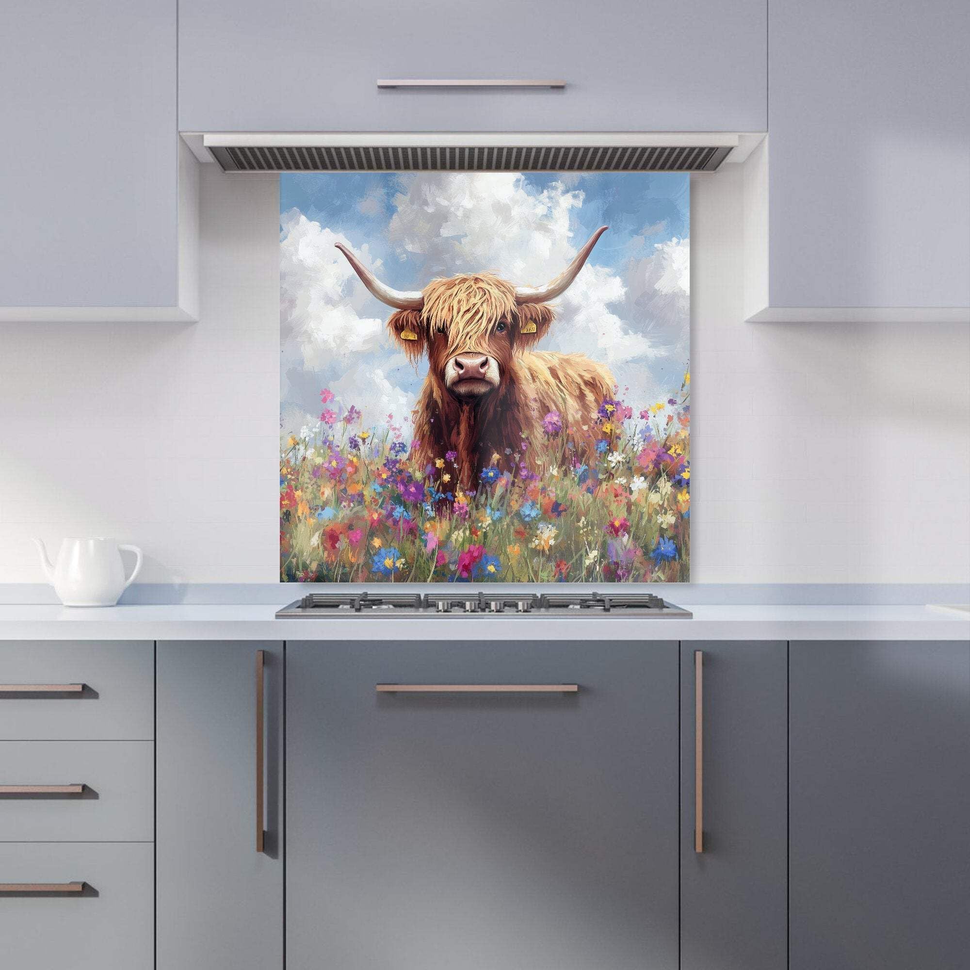 Warren Reed Designer Highland Cow Kitchen Splashback 600mm x 600mm