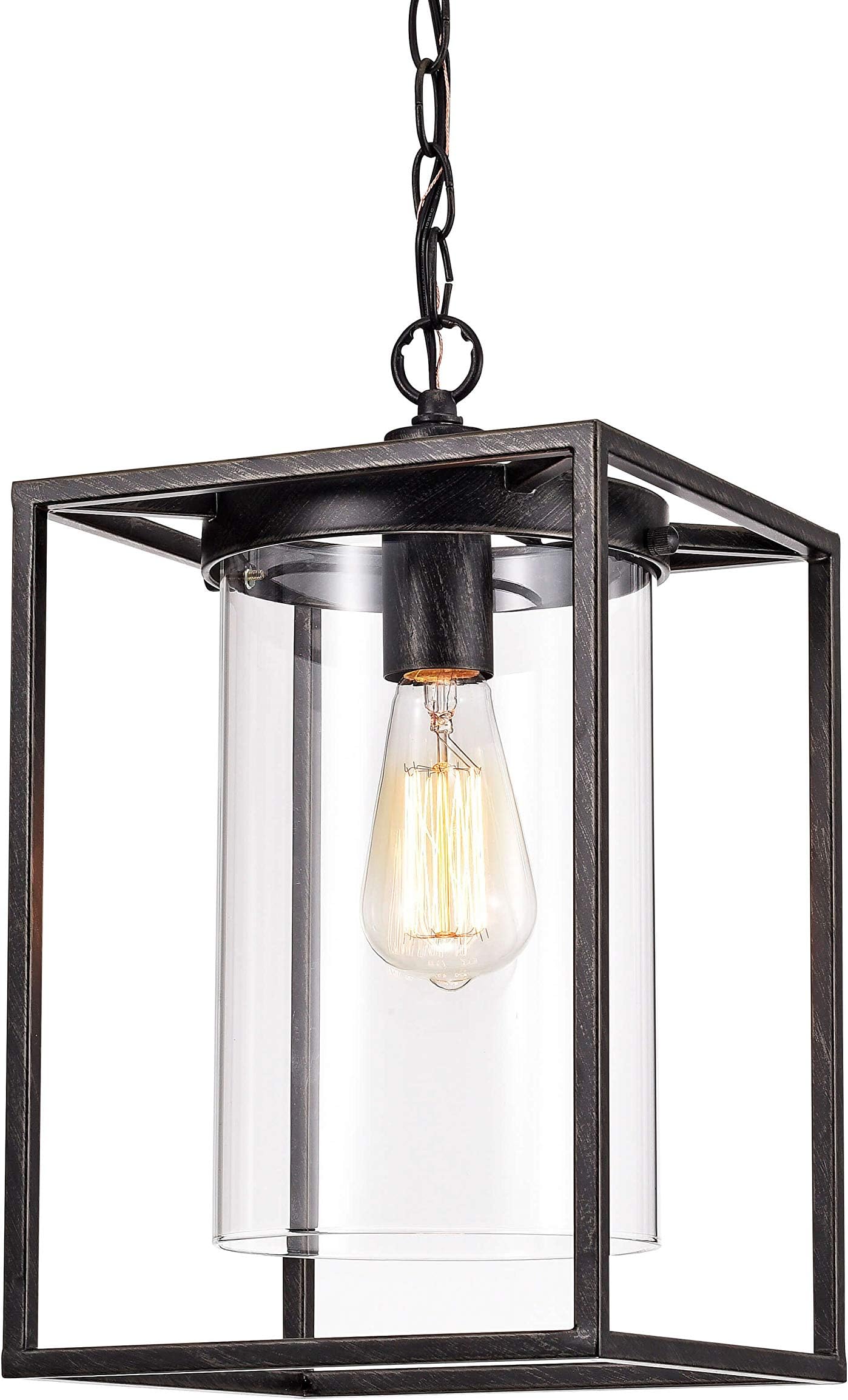 La Pedriza Antique Black Finish Glass Chandelier