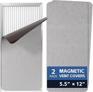 KLOLKUTTA 2 Pack Strongest Magnetic Vent Covers 5.5x12" - Decorative Cuttable Sheets for Steel Floor Wall Ceiling RV Registers