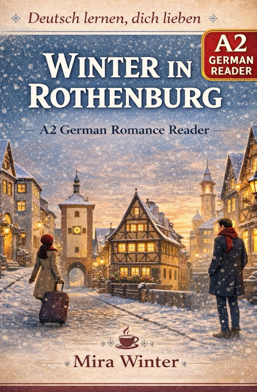 Deutsch lernen, dich lieben: Winter in Rothenburg – A2 German Romance Reader with Vocabulary Support (German–English, extra Chinese glossary) (Deutsch ... Vocabulary Support (German,English,Chinese))